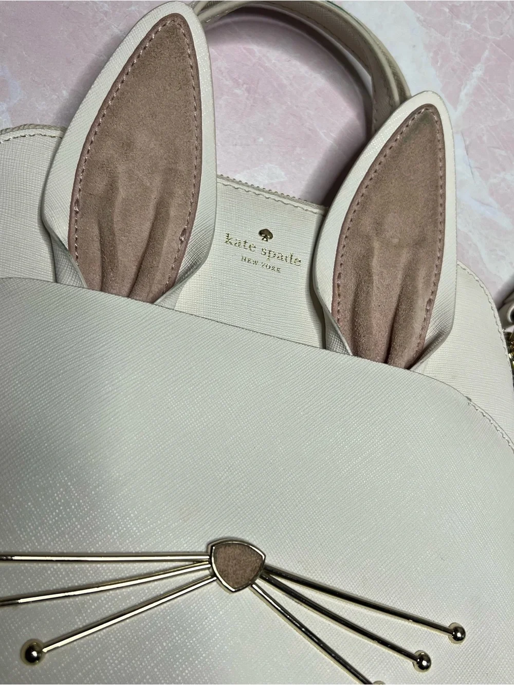 Kate Spade Make Magic Off White Bunny Maise Leather Purse